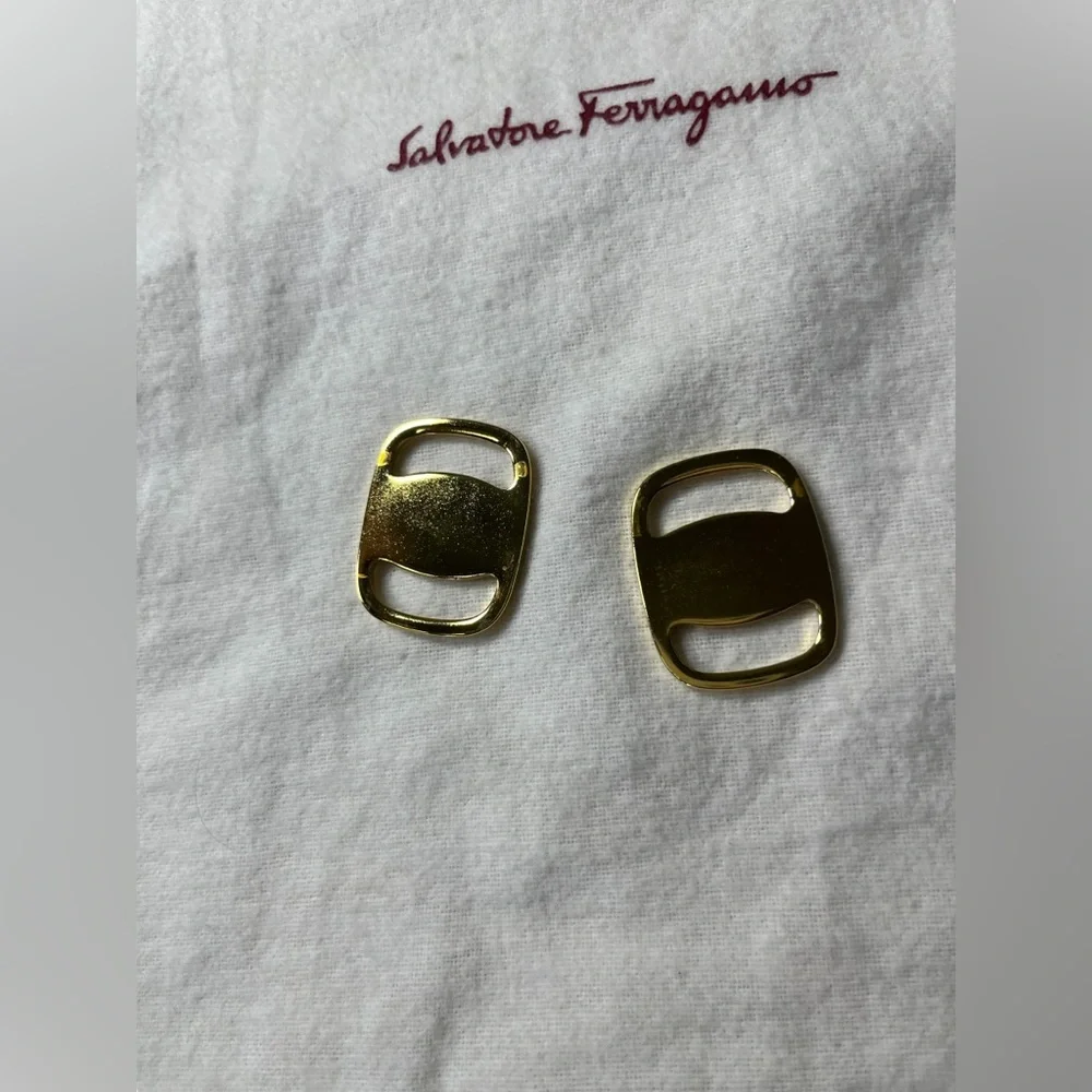 Authentic SALVATORE FERRAGAMO Logo Accessory Scarf Ring SET OF TWO with Dust Bag - Picture 14 of 16